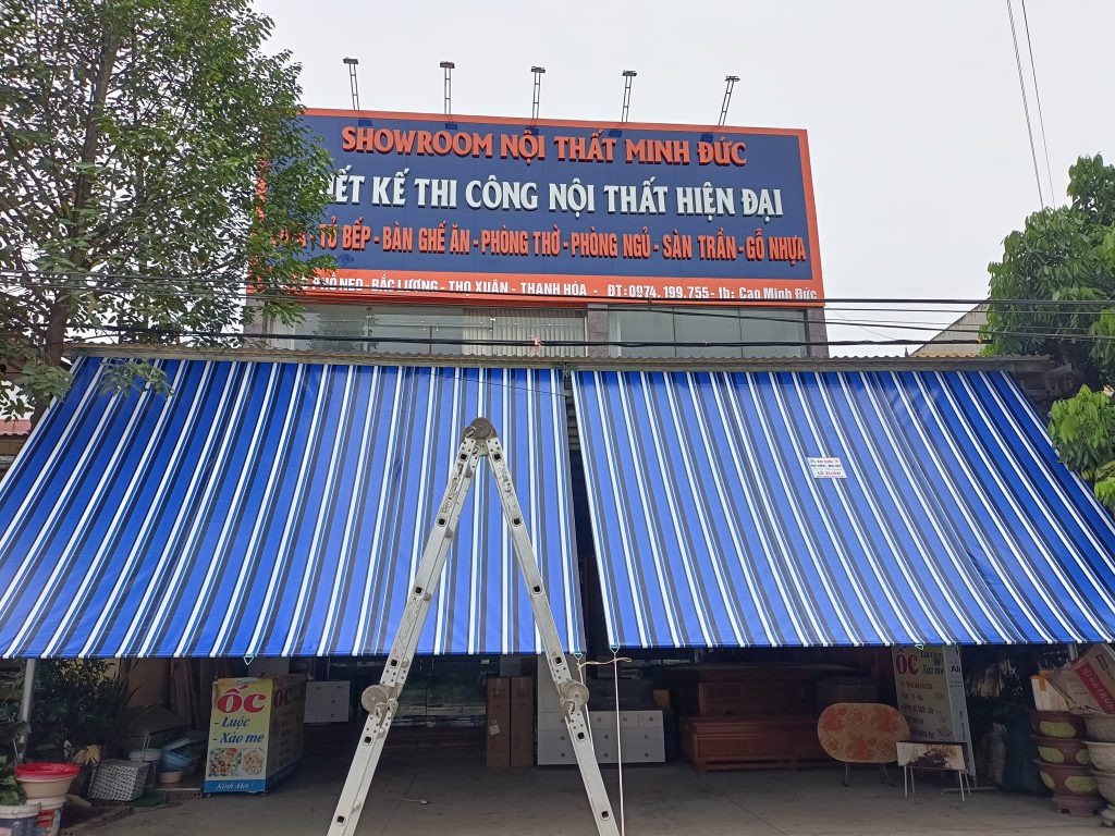 Bạt cuốn mái hiên che nắng mưa ở Thanh Hoá