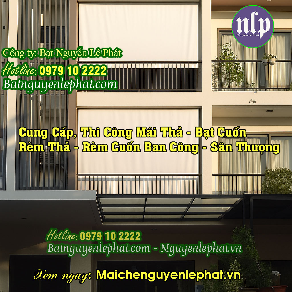 Bạt che nắng tự cuốn che nắng mưa ngoài trời ở Kon Tum Bạt che nắng mưa tự cuốn ngoài trời ở Kon Tum